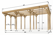 Doppelcarport 3 Autos 512x889 cm